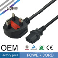 SIPU cable de alimentación trenzado de PVC 6.8mm OD negro ac cable de alimentación